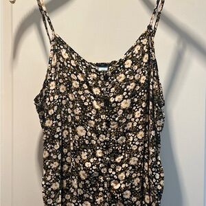 Old Navy Black and White Floral Camisole
